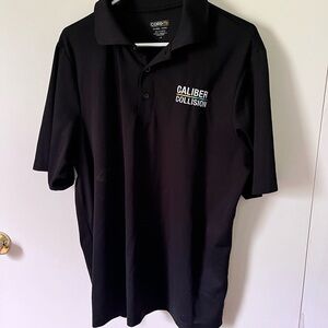 Black Polo Shirt mens medium caliber collision work shirt